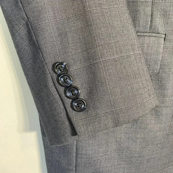 Hickey Freeman Canterbury Wool Sport Coat Dinner Jacket Blazer Men's 44R Gray - Picture 8 of 14